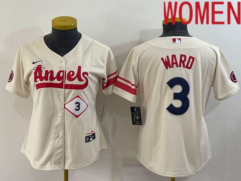 Women Los Angeles Angels #3 Ward Cream City Edition Nike 2022 MLB Jersey